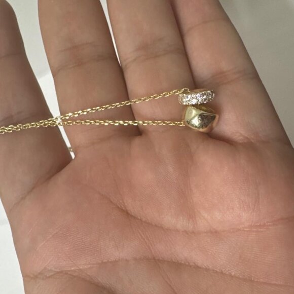 Neiman Marcus 14k Gold Plated CZ Rondelle Necklace - Picture 5 of 5